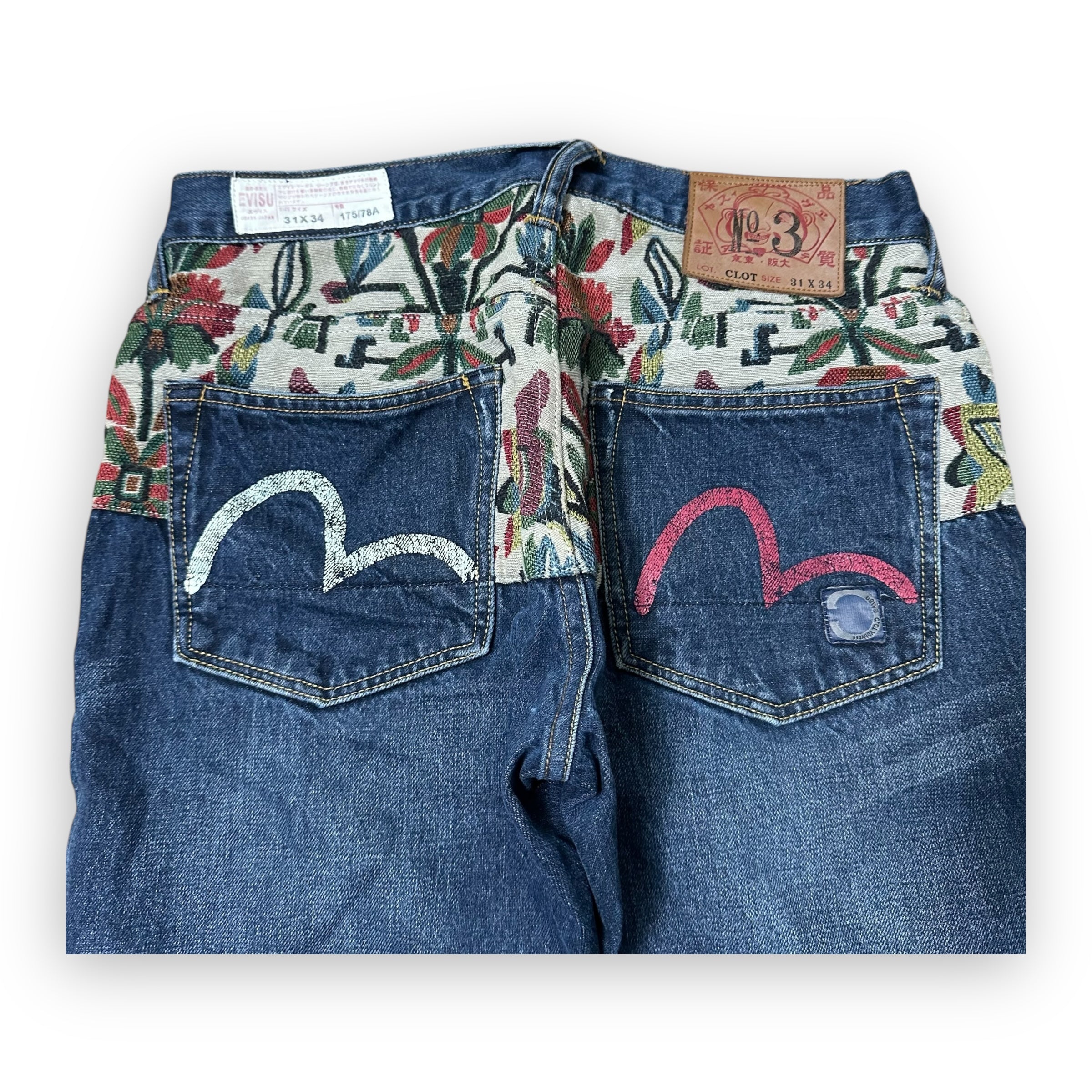 Jeans Evisu Seagull x Clot Embroidery