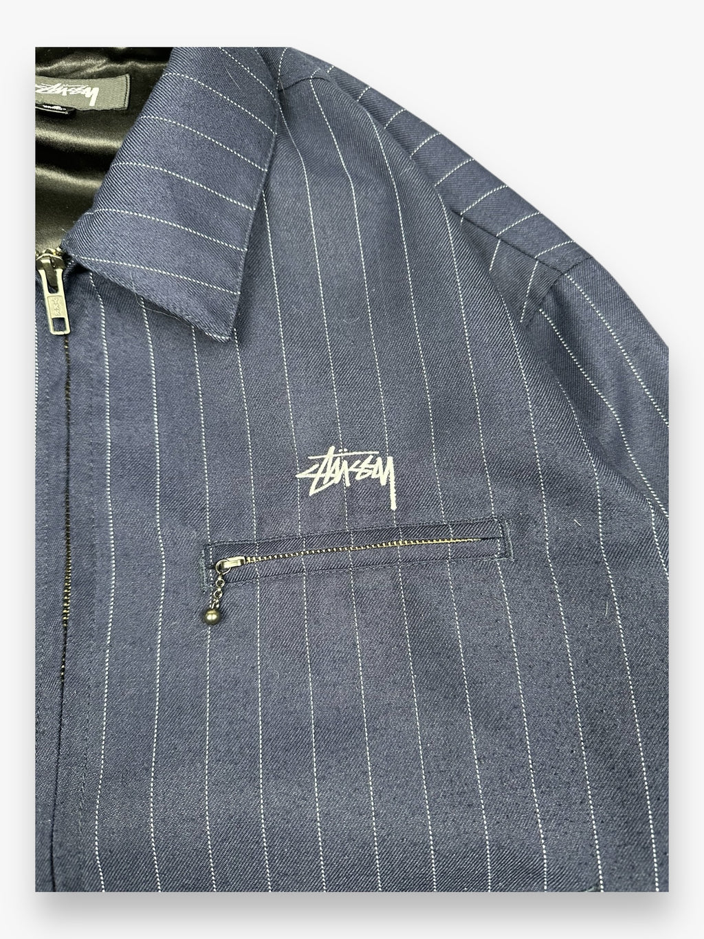 Stussy CDG Pin Striped Bing Jacket Navy SS20