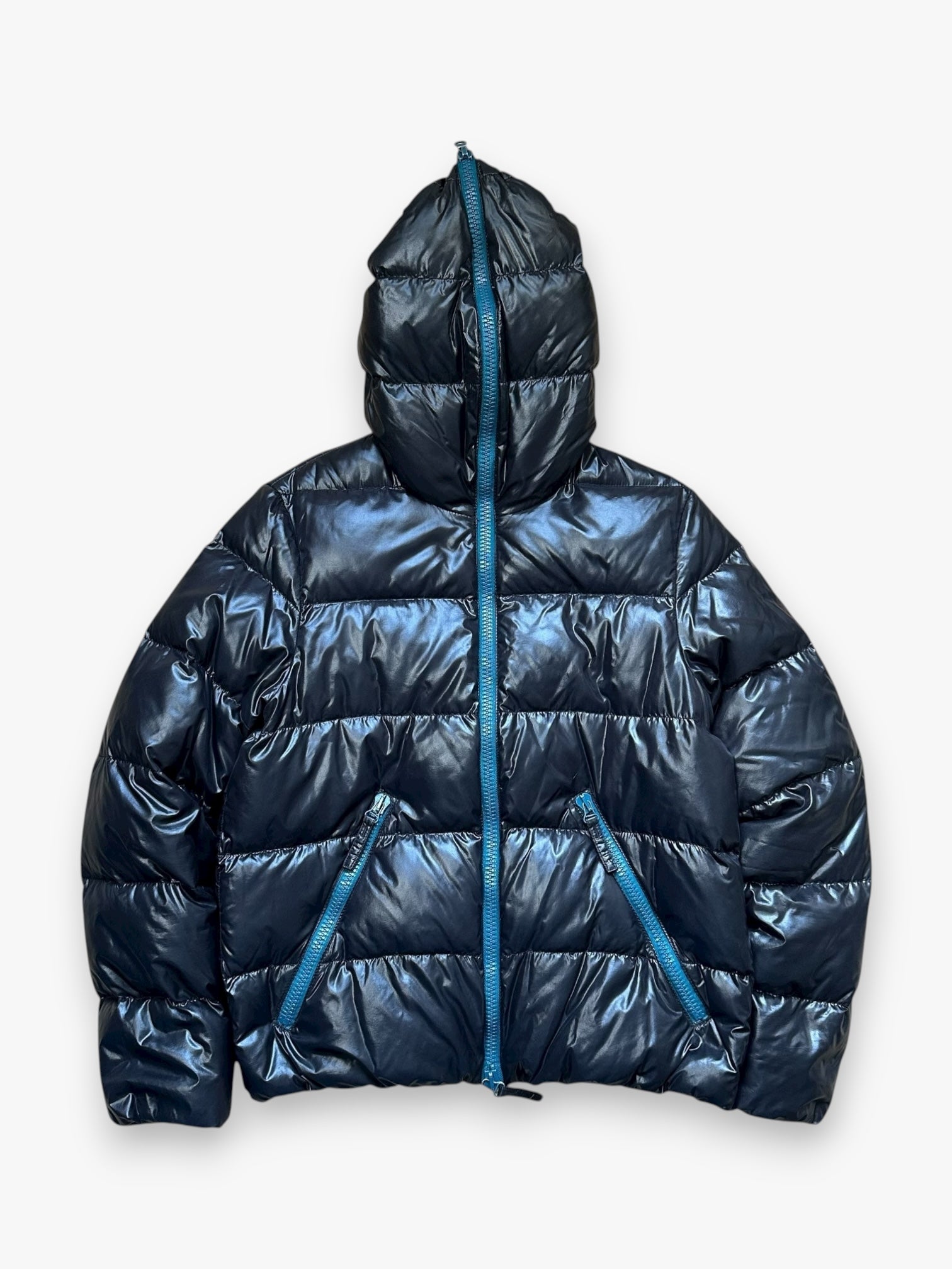Puffer Jacket Duvetica Full Zip Black Blue