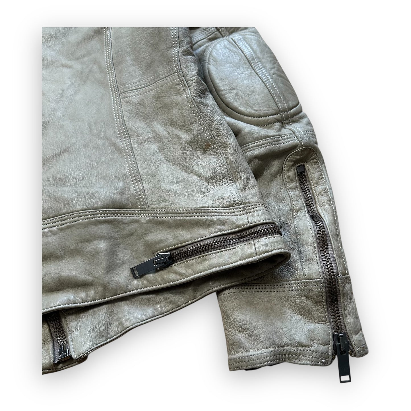 Jacket Dolce & Gabbana Leather Astro Biker Cafe Cream FW04 (S)