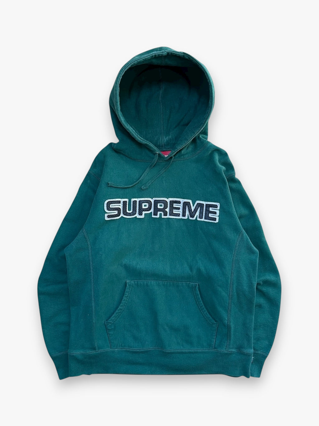 Sweatshirt Hoodie Supreme Perforated Leather Dark Green FW18