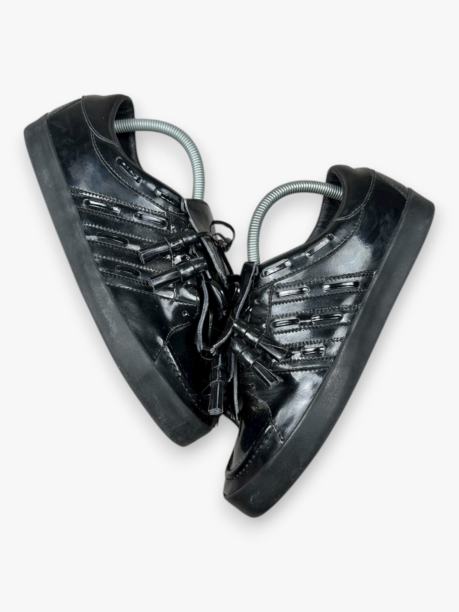 adidas Jeremy Scott Samba Loafers Triple Tongue Black Patent (2009)