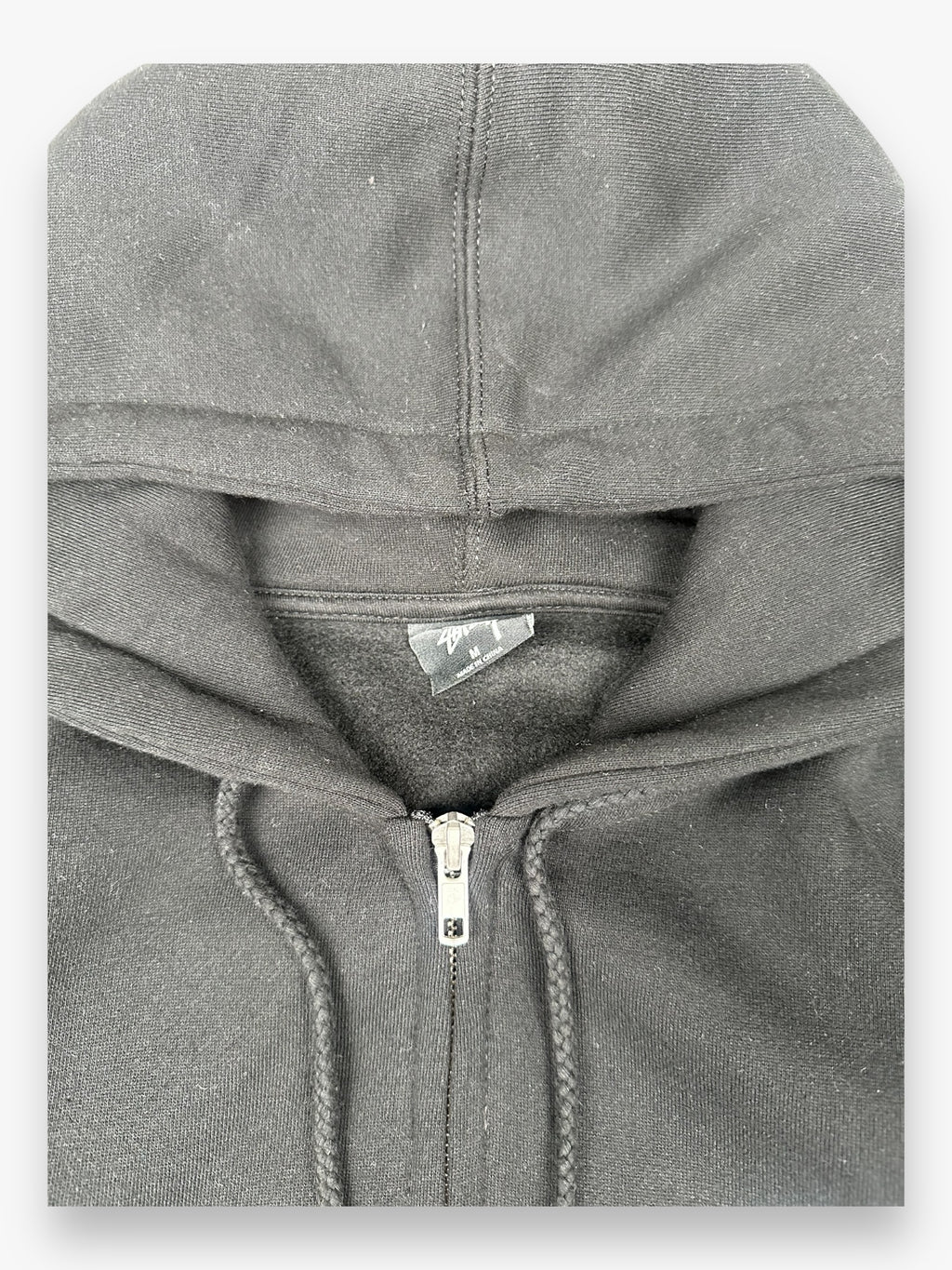 Sweatshirt Hoodie Zip Up Stussy Spell Out Black