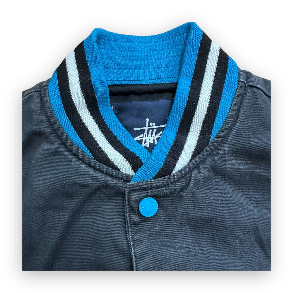 Jacket Stussy Bomber University Black Blue vintage