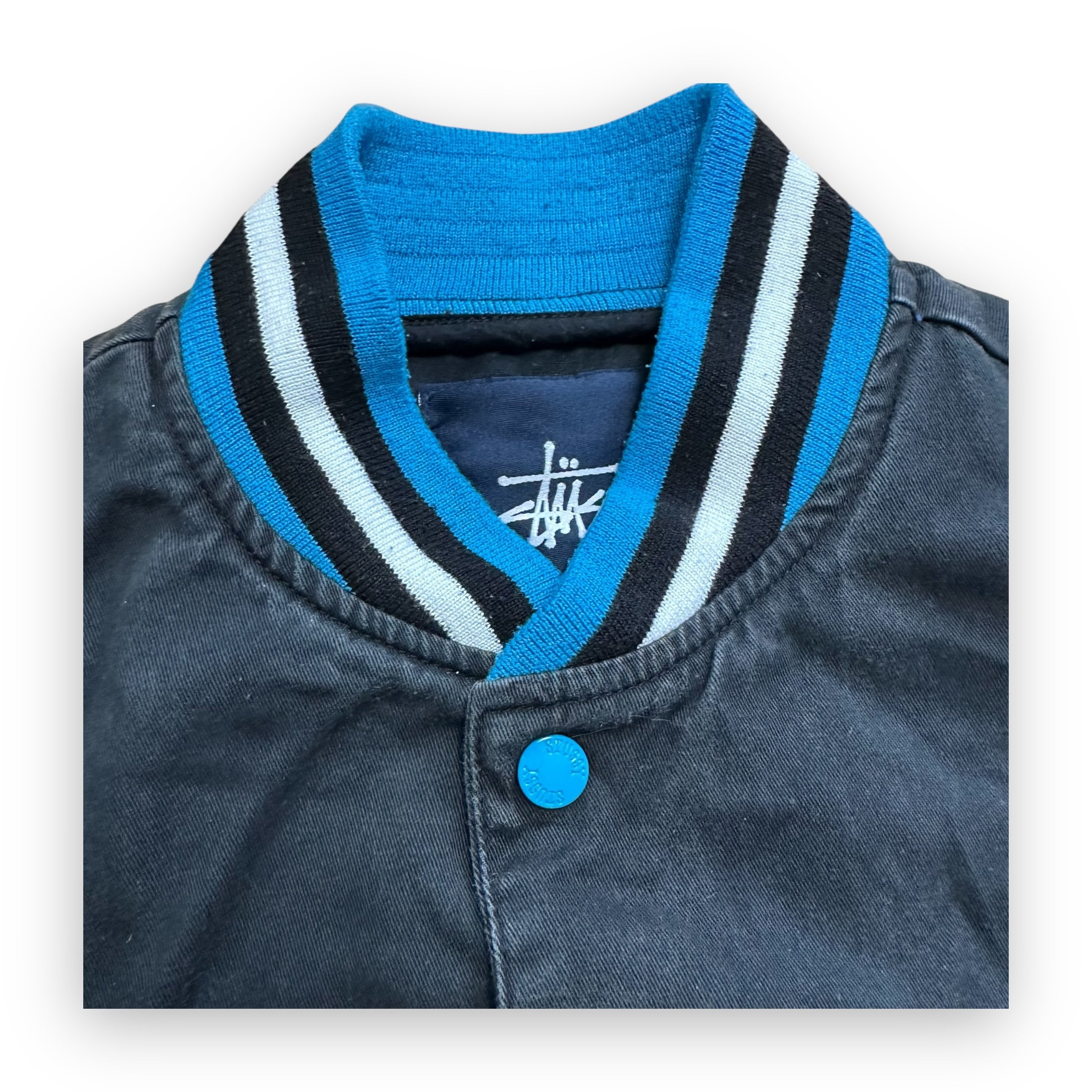 Jacket Stussy Bomber University Black Blue vintage