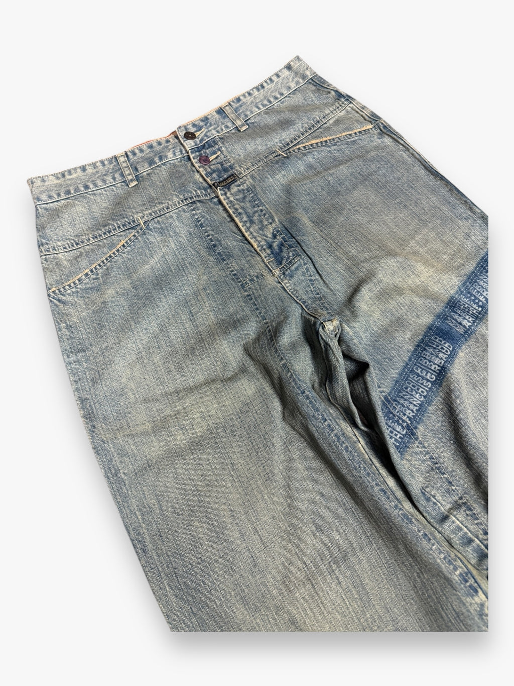 Marithe + Francois Girbaud Striped SAMPLE Jeans Faded Blue