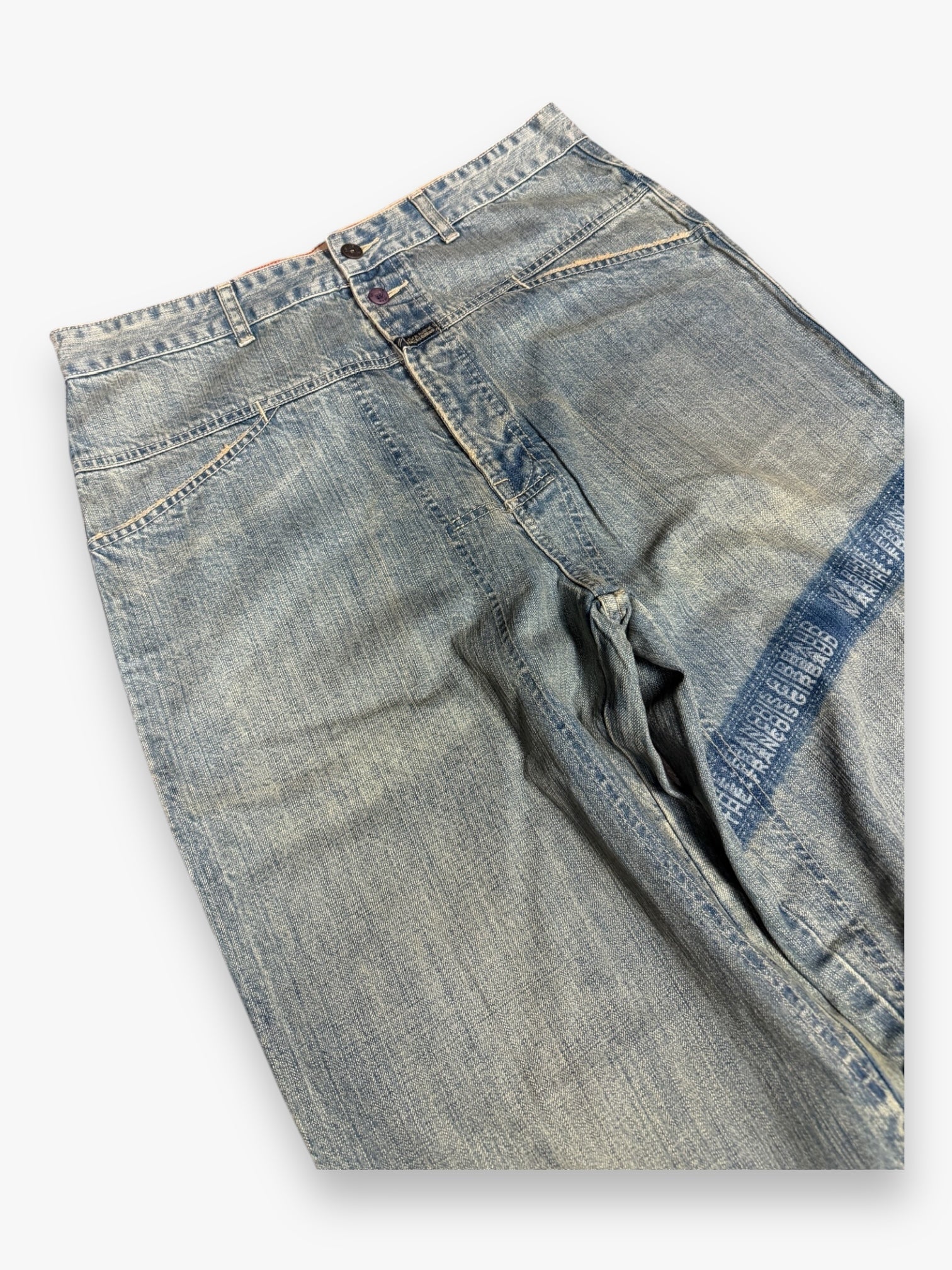 Marithe + Francois Girbaud Striped SAMPLE Jeans Faded Blue