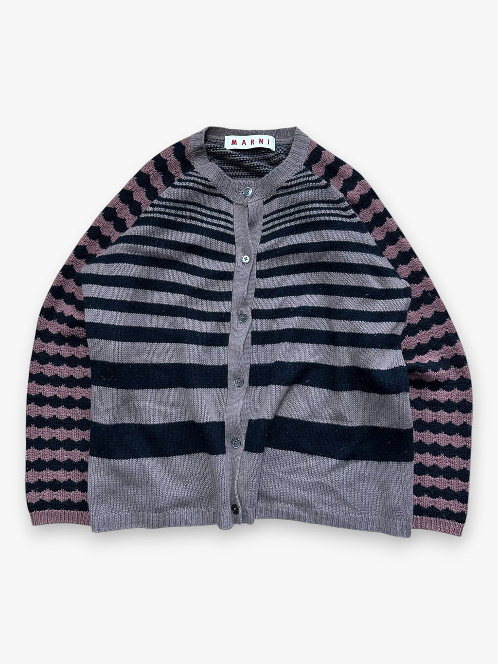 Cardigan Marni Striped Black Brown vintage
