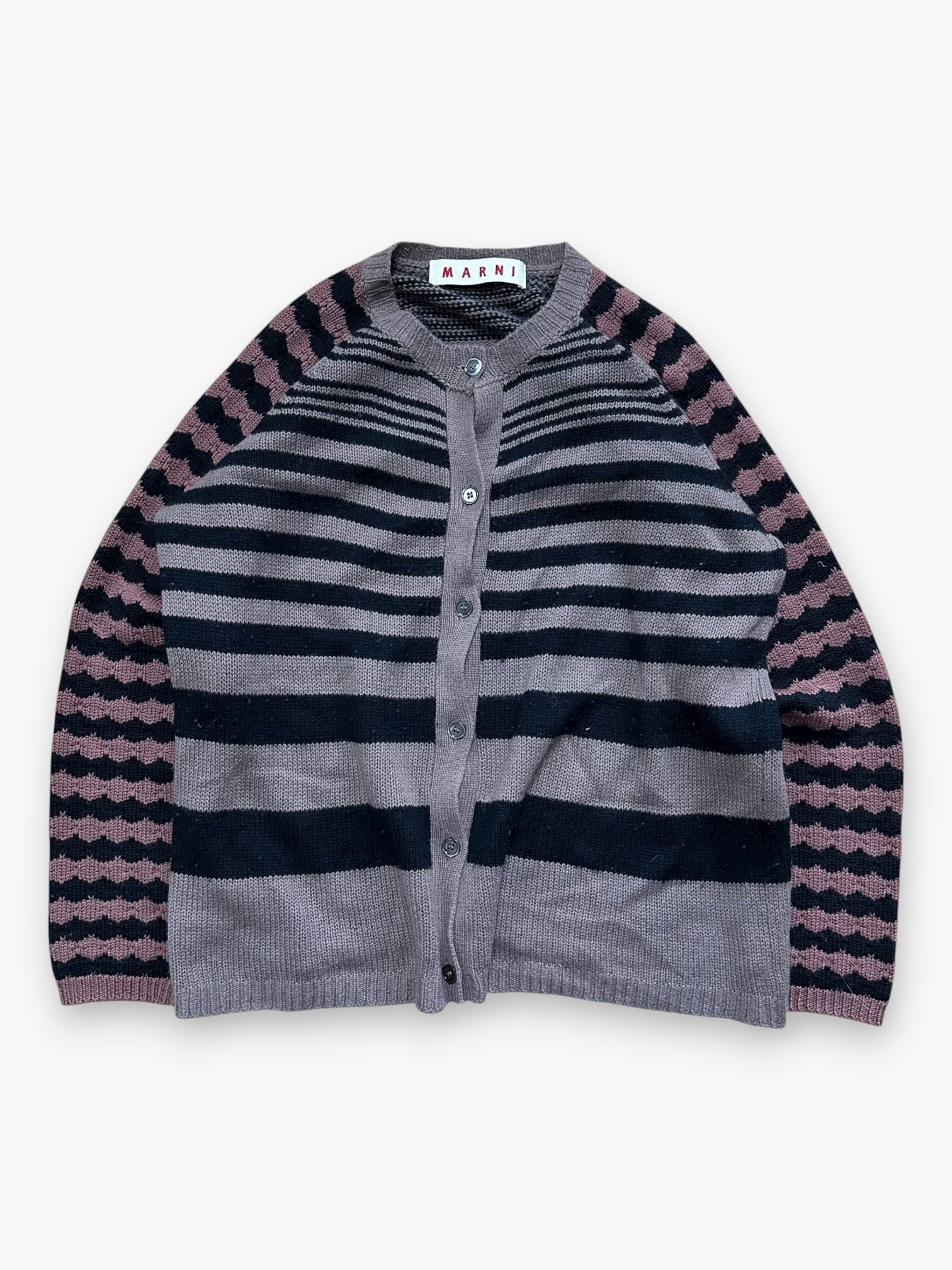 Cardigan Marni Striped Black Brown vintage