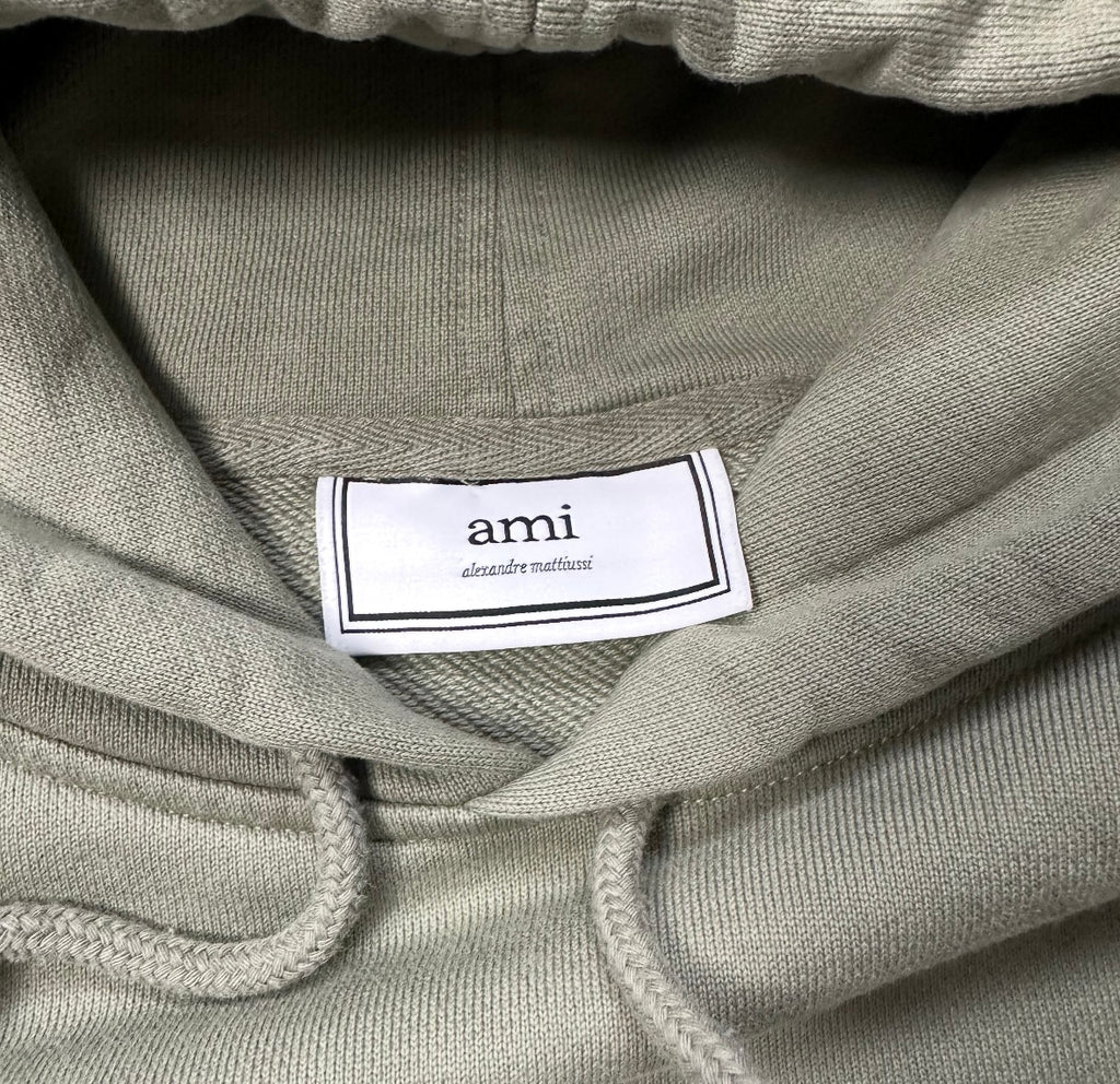 Sweatshirt Hoodie Ami Paris Khaki