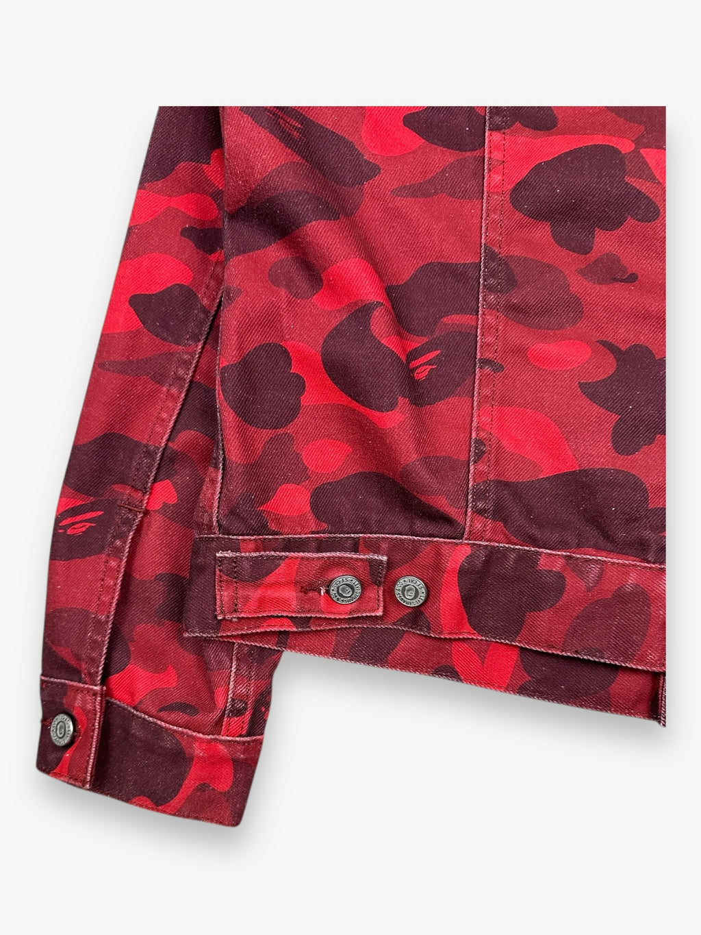 BAPE Levi’s Zip Denim Jacket Red Camo SS21