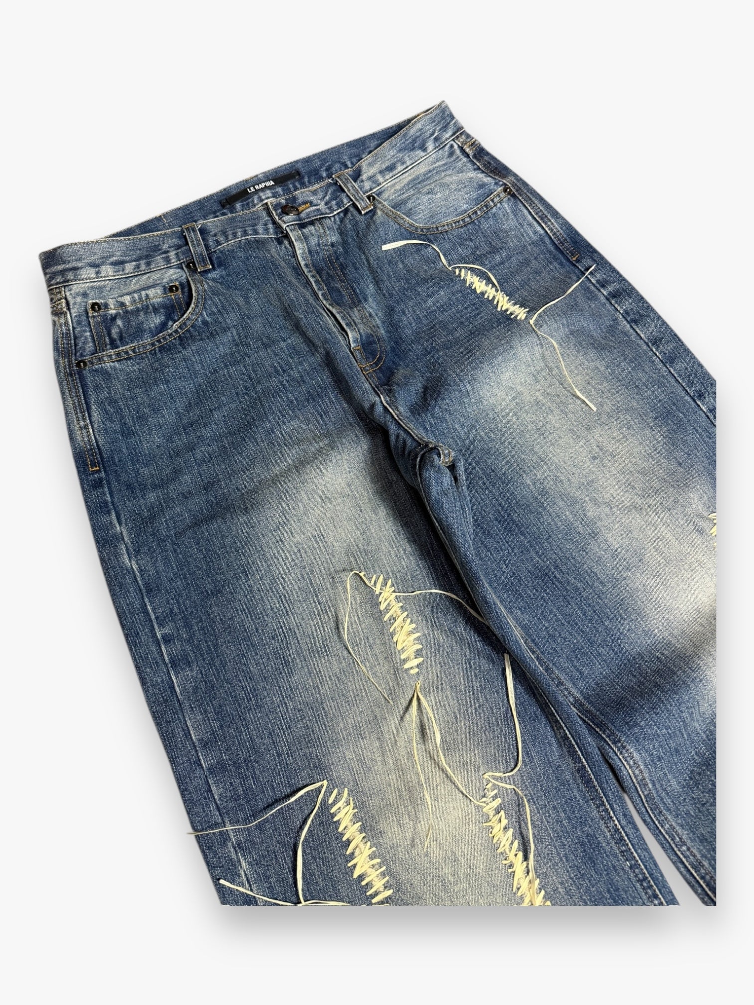 Jeans Jacquemus « Le Raphia » Destressed Ropes Faded