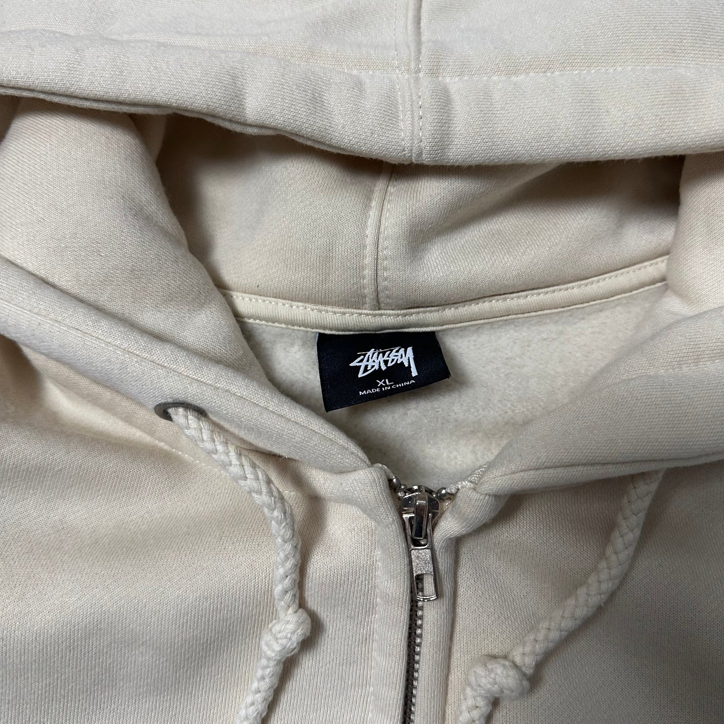 Sweatshirt Hoodie Zip Stussy World tour Cream (XL)
