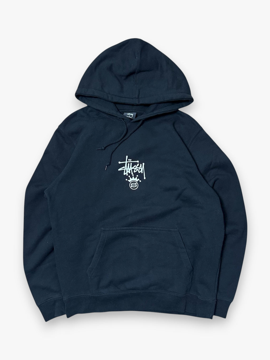 Sweatshirt Hoodie Stussy Spell Out Crown Black