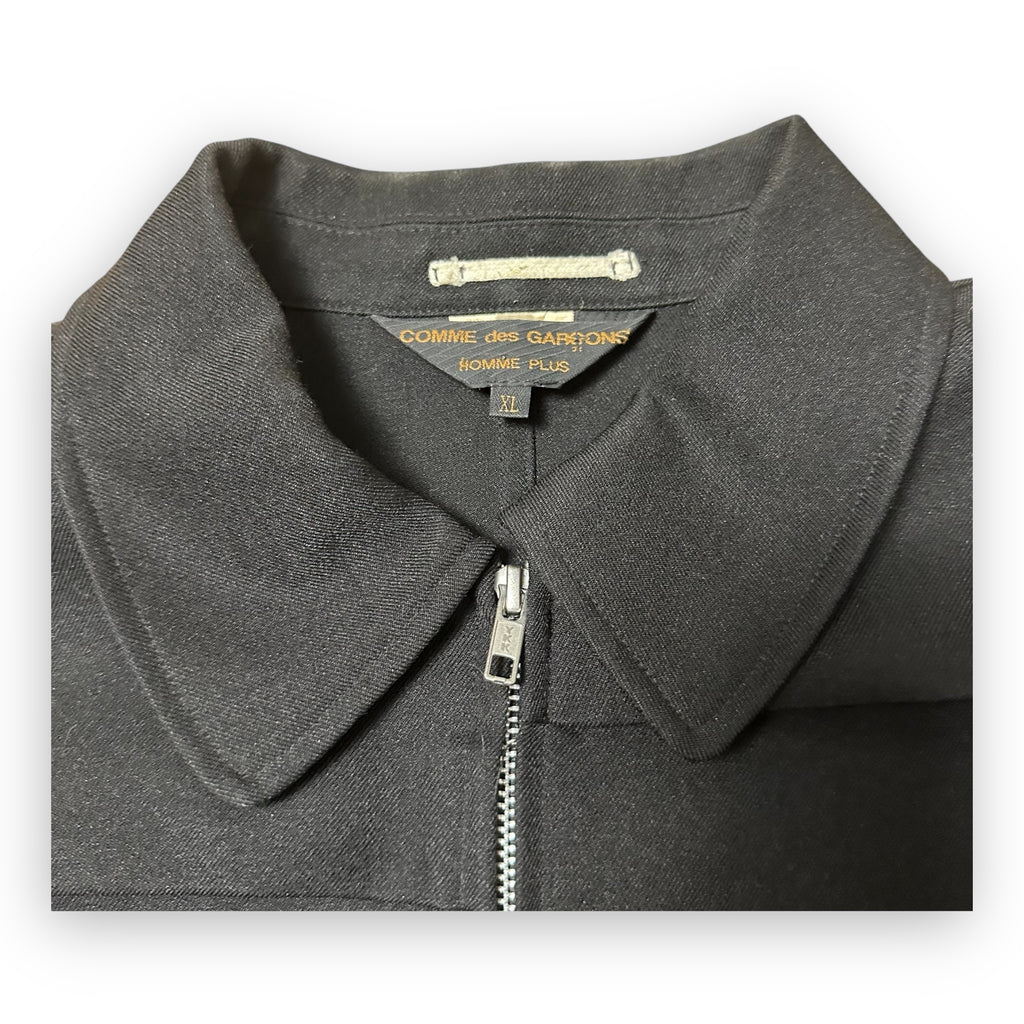 Jacket Comme des Garcons Homme Plus Garment Treated Layered Zip Black SS19