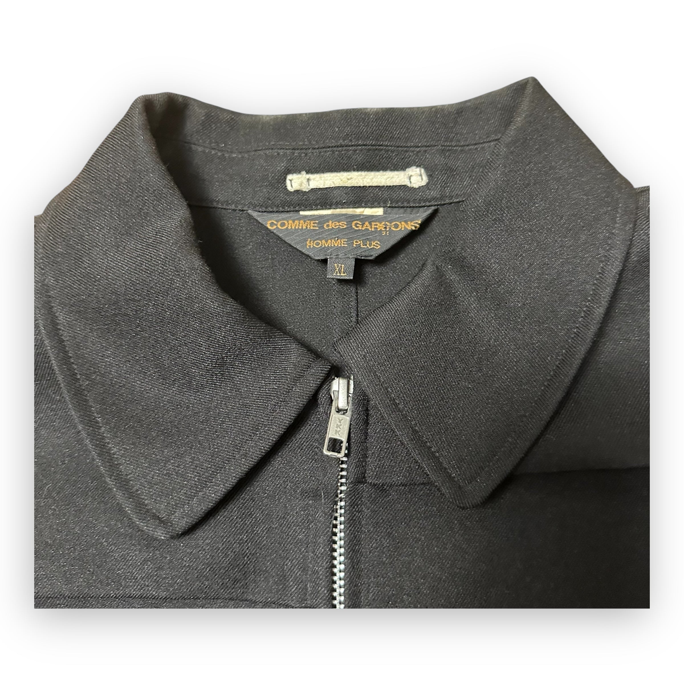 Jacket Comme des Garcons Homme Plus Garment Treated Layered Zip Black SS19
