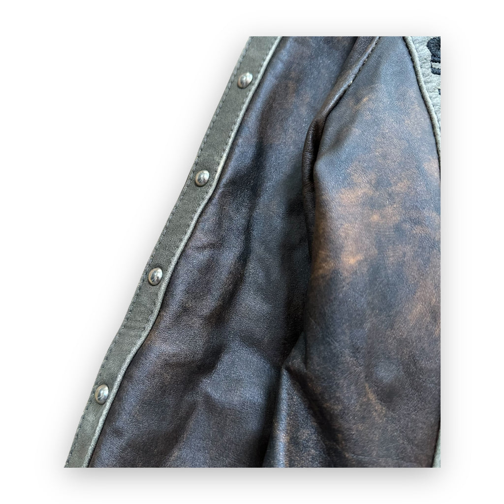 Jacket Dolce & Gabbana Leather Original Lamb Brown Metallic vintage