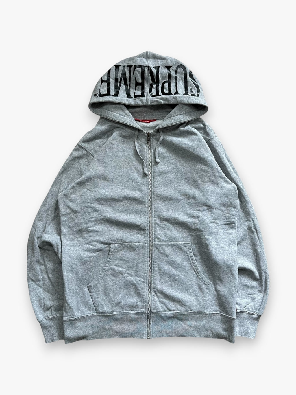 Sweatshirt Hoodie Zip Supreme Foil Logo Grey SS15