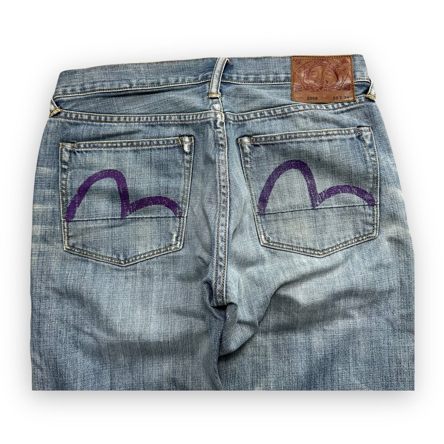Jeans Evisu Seagull Faded Effect Lot 2008 Purple (M)