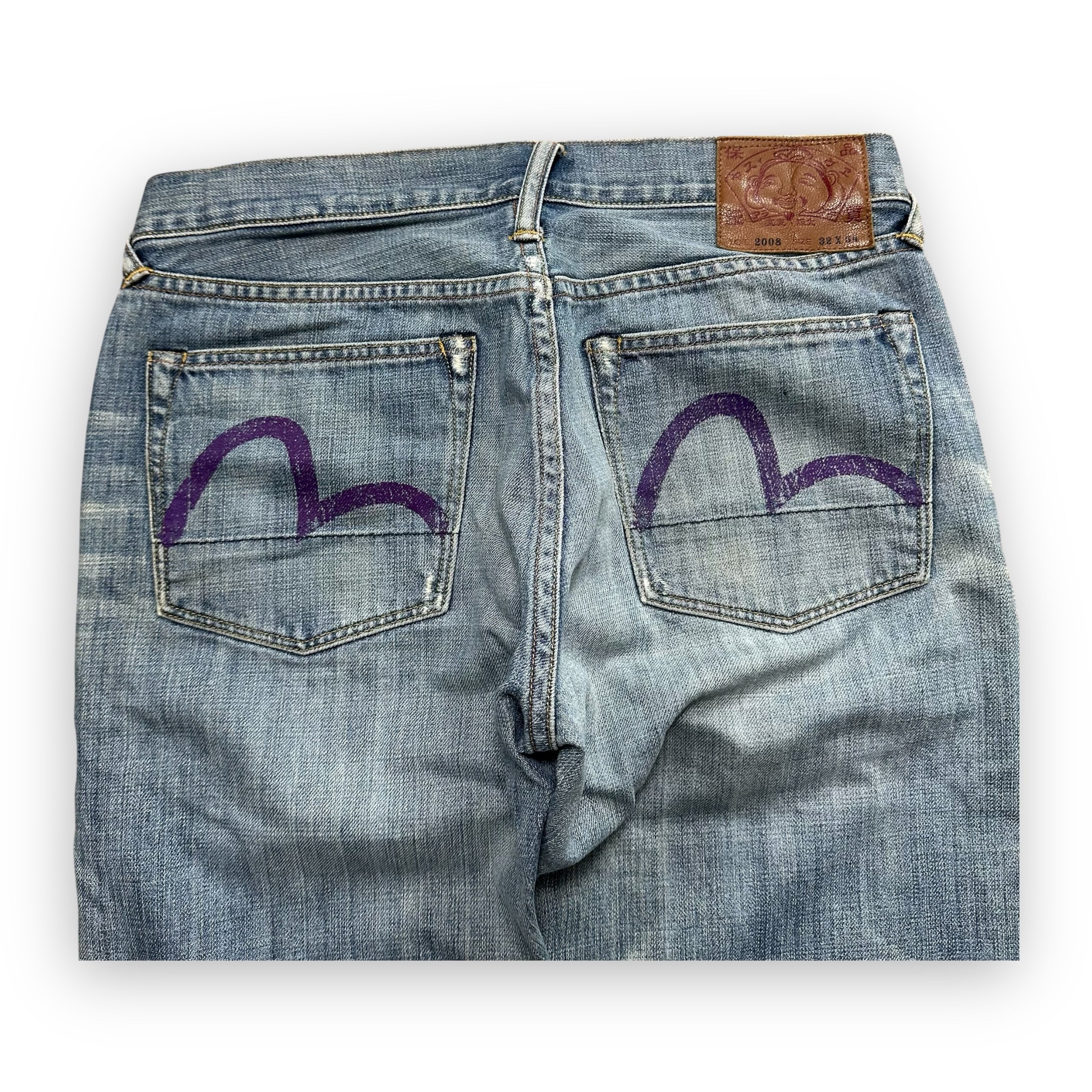 Jeans Evisu Seagull Faded Effect Lot 2008 Purple
