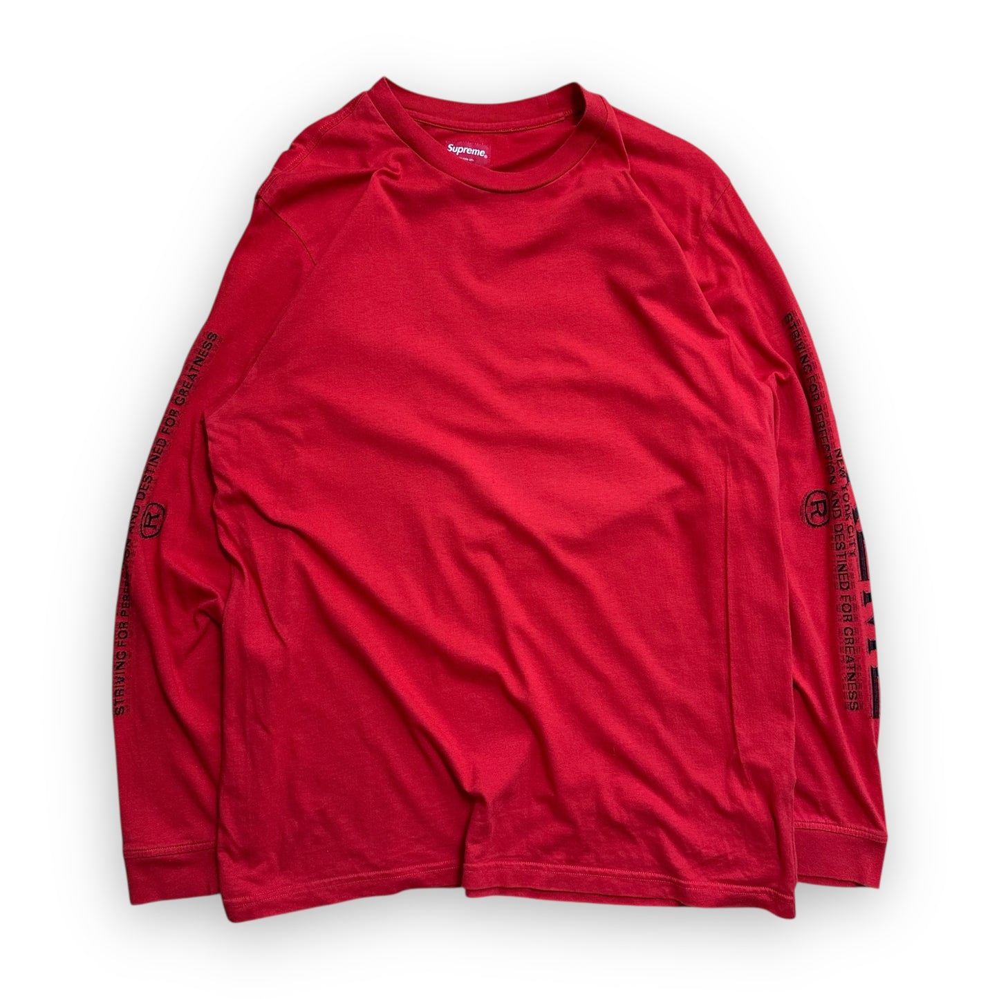 Tee Longsleeve Supreme Intarsia Sleeve Red FW21 (M)