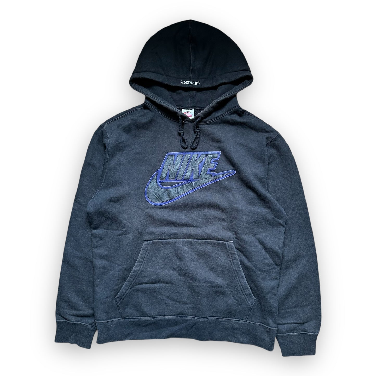 Sweatshirt Hoodie Supreme Nike Leather Applique Black FW19 (M)