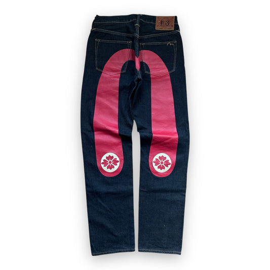 Jeans Evisu Daicock Lot 2000 Embroidery Red (S)