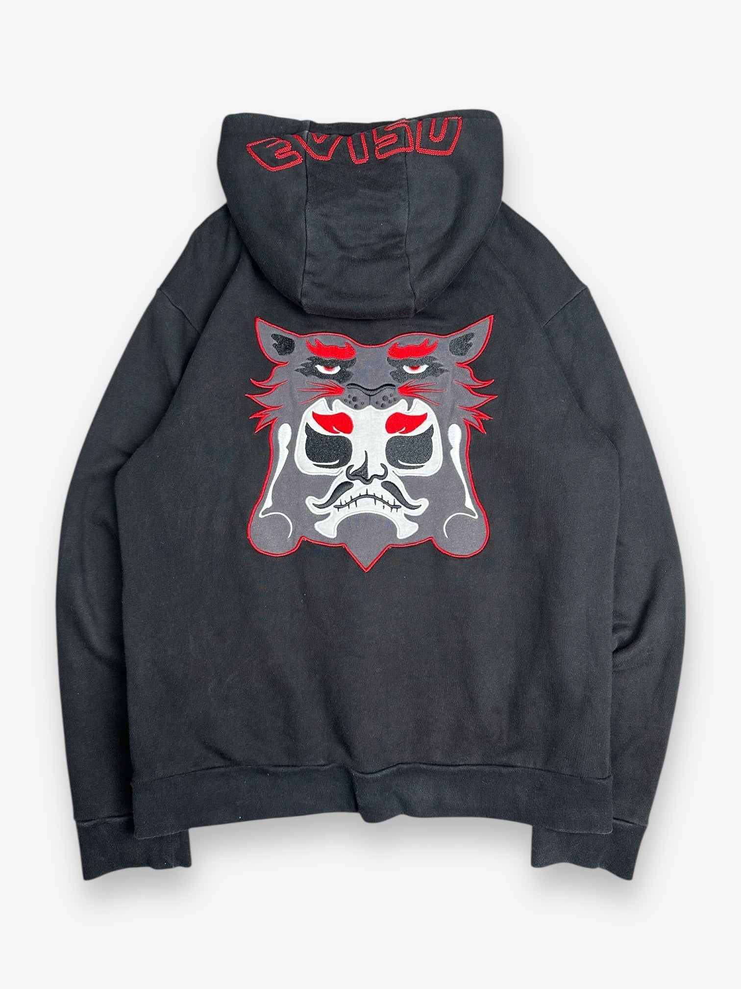 Evisu Zip Up Hoodie Black Red