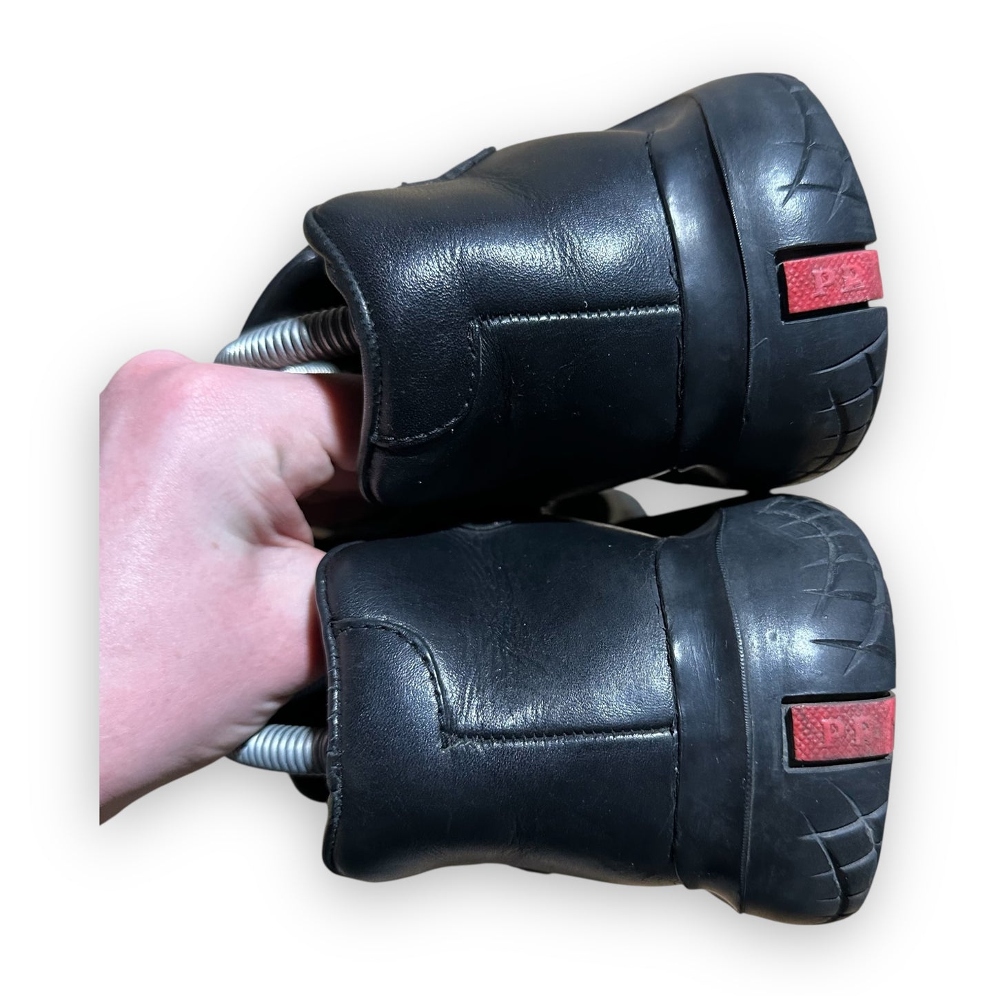 EU43 - US9.5 - UK8.5 • Prada Leather Vibram Shoes Black SS1999