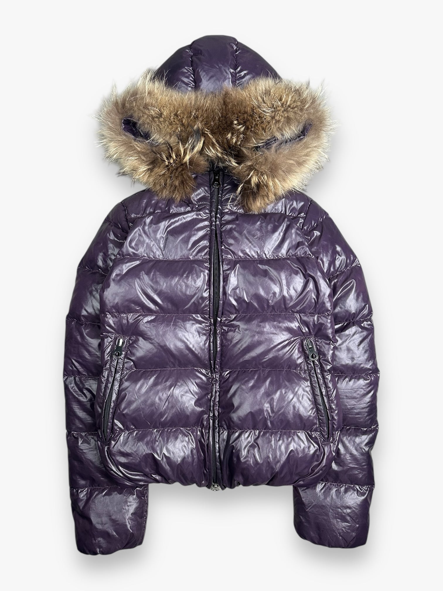 Duvetica Fur Puffer Jacket Purple