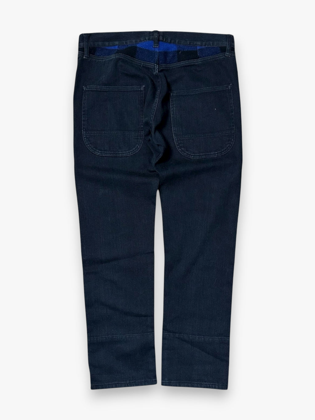 Jeans Junya Watanabe Comme des Garcons Black Wool Blue Tartan AW14