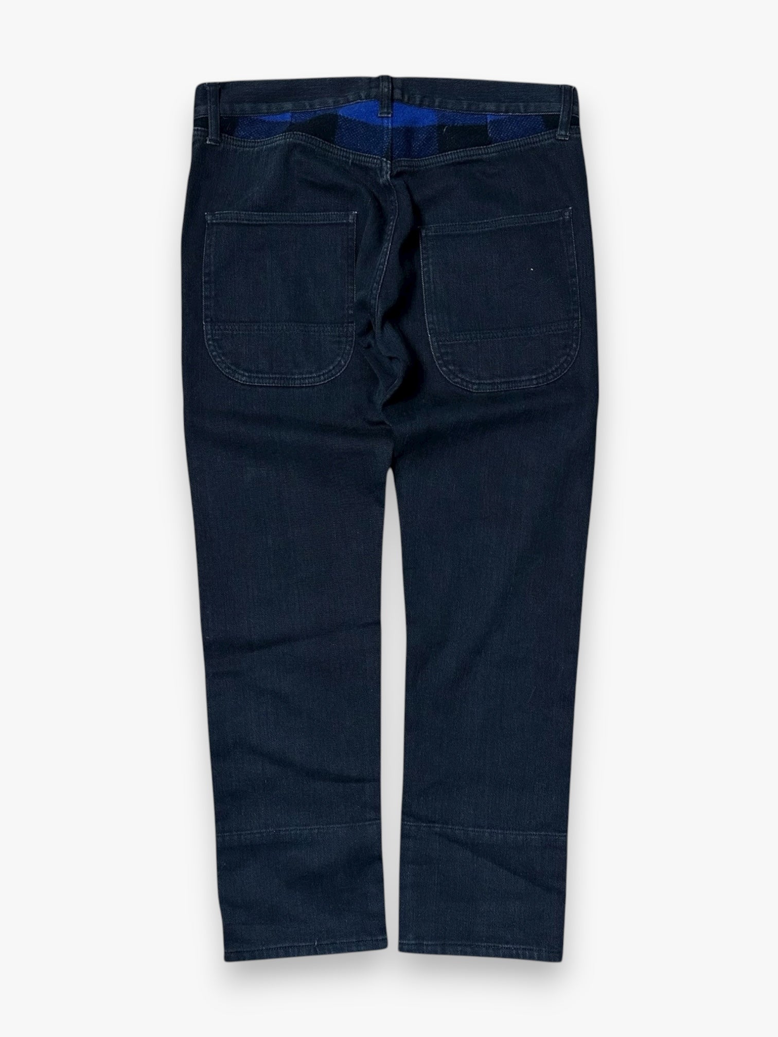 Jeans Junya Watanabe Comme des Garcons Black Wool Blue Tartan AW14