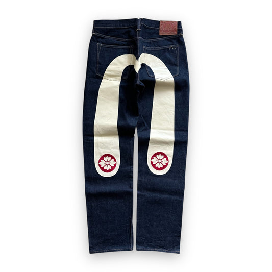 Jeans Evisu Daicock Embroidery Lot 2000 White/Red (M)