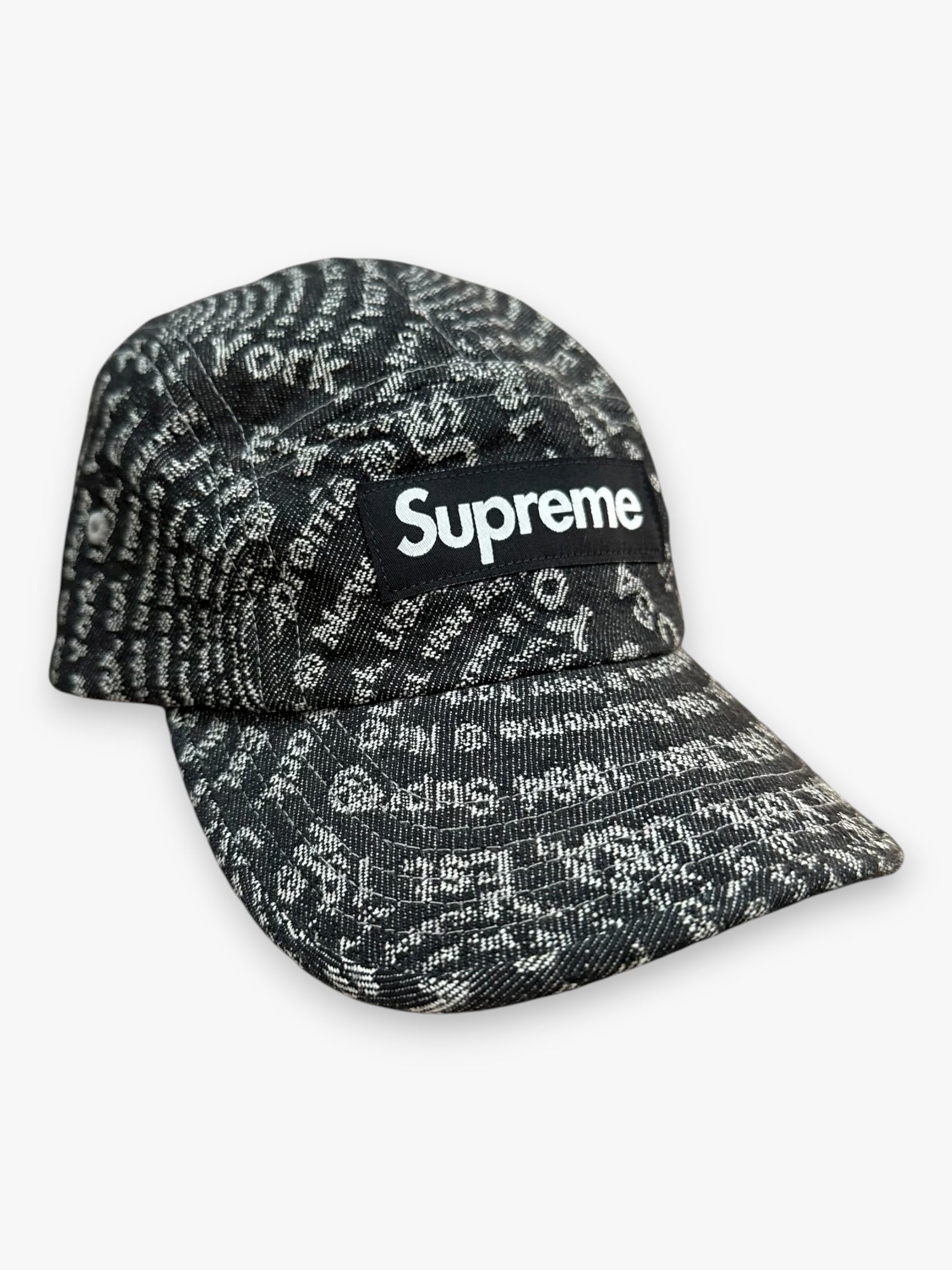 Cap Supreme Circles Jacquard Denim Camp Black FW21