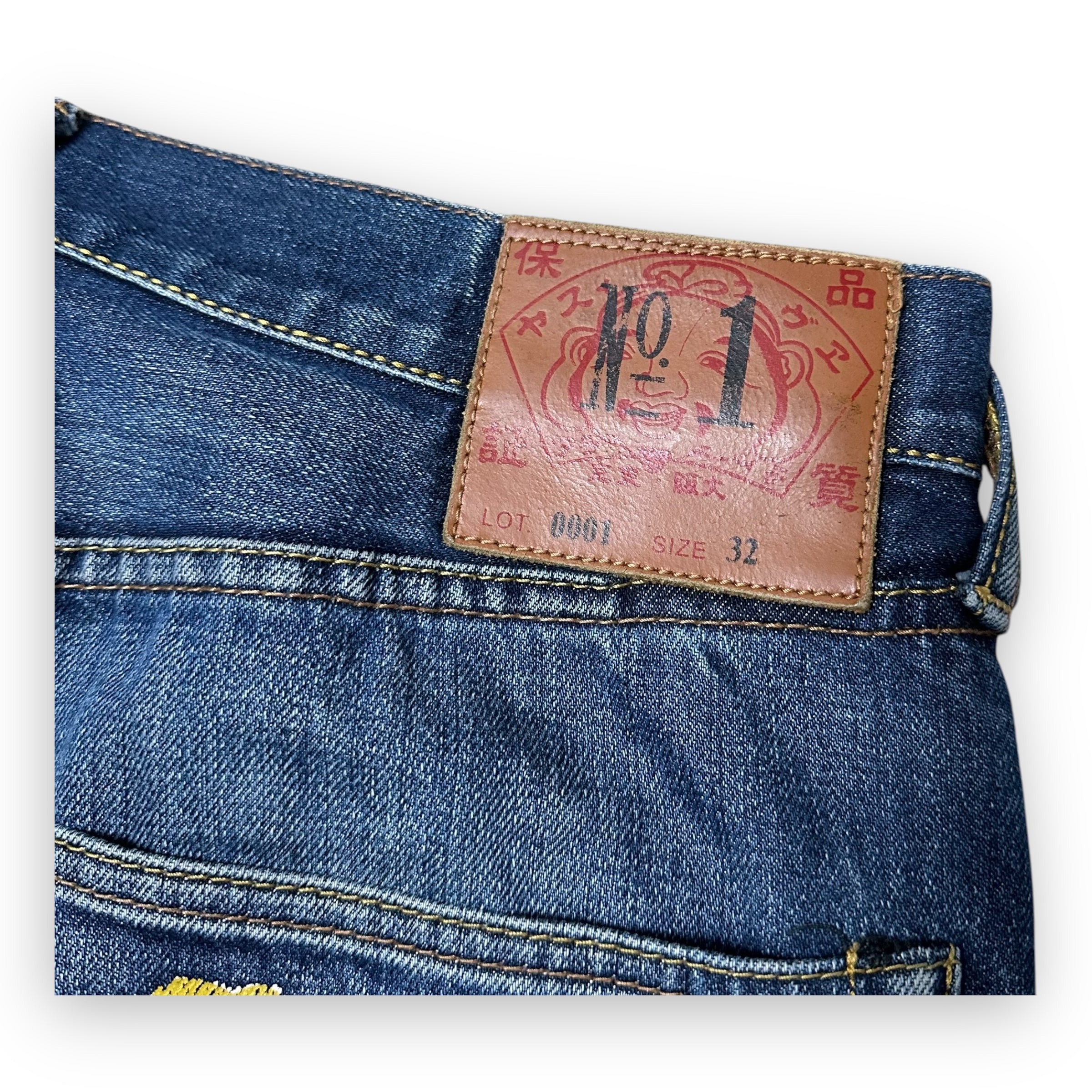 Jeans Evisu Seagull Lot 001 Yellow Red