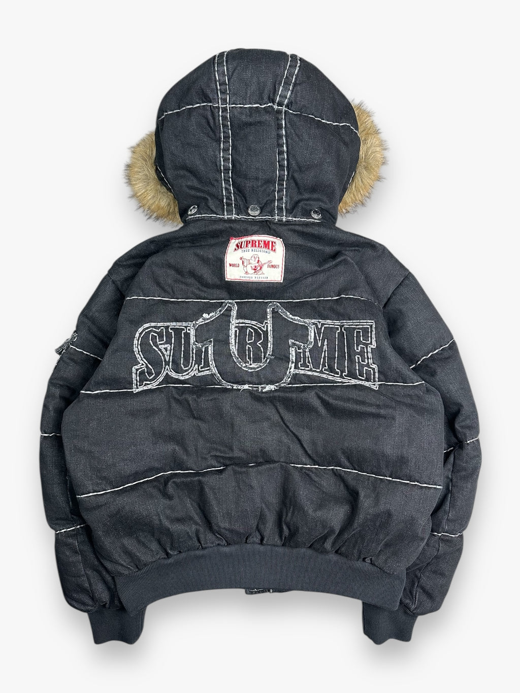 Supreme True Religion Puffer Jacket Black FW25