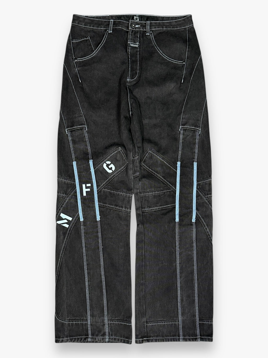 Marithe + Francois Girbaud SAMPLE Cross Script Jeans Black Blue