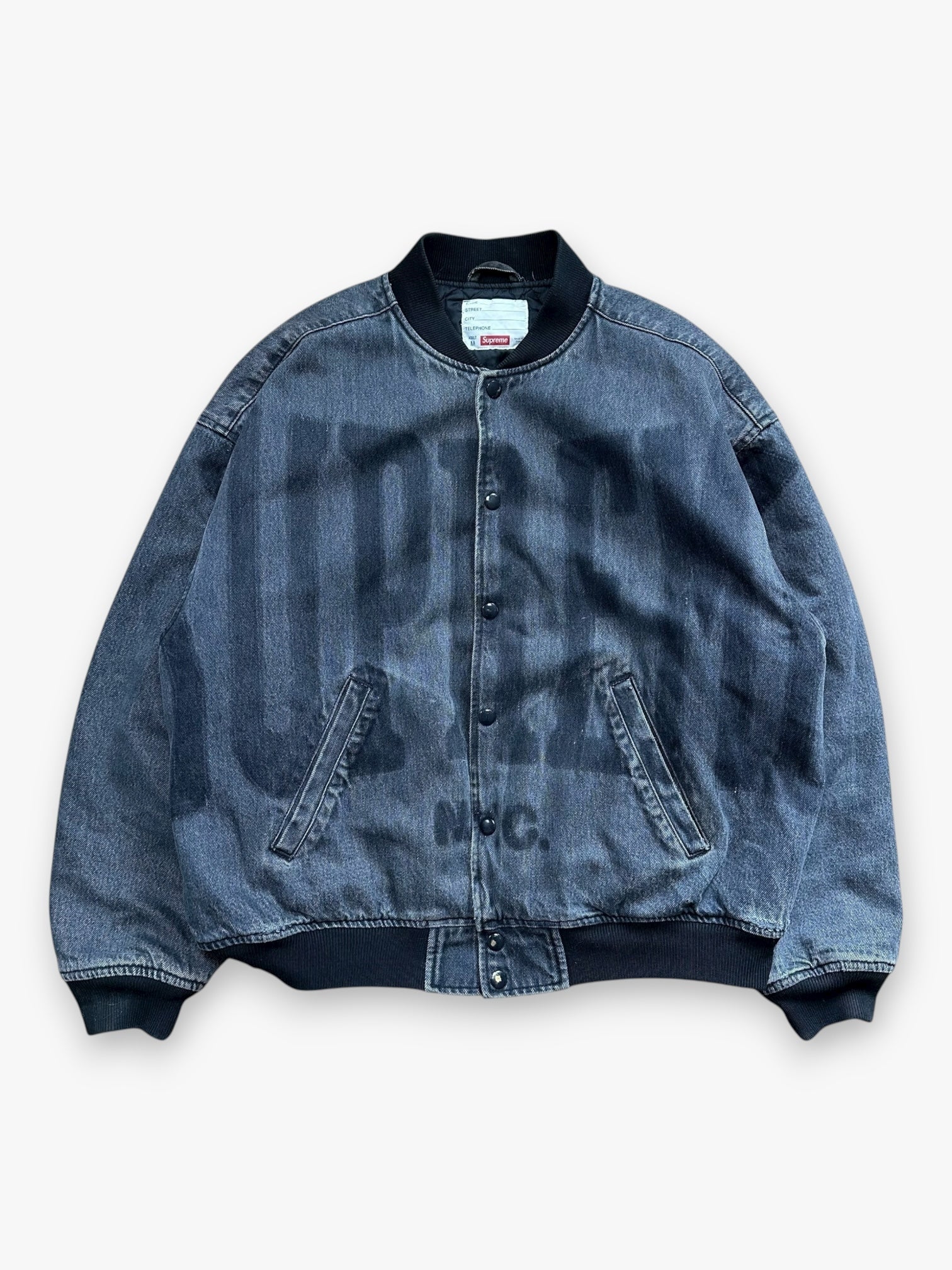 Jacket Supreme Washed Knockout Denim Black SS23