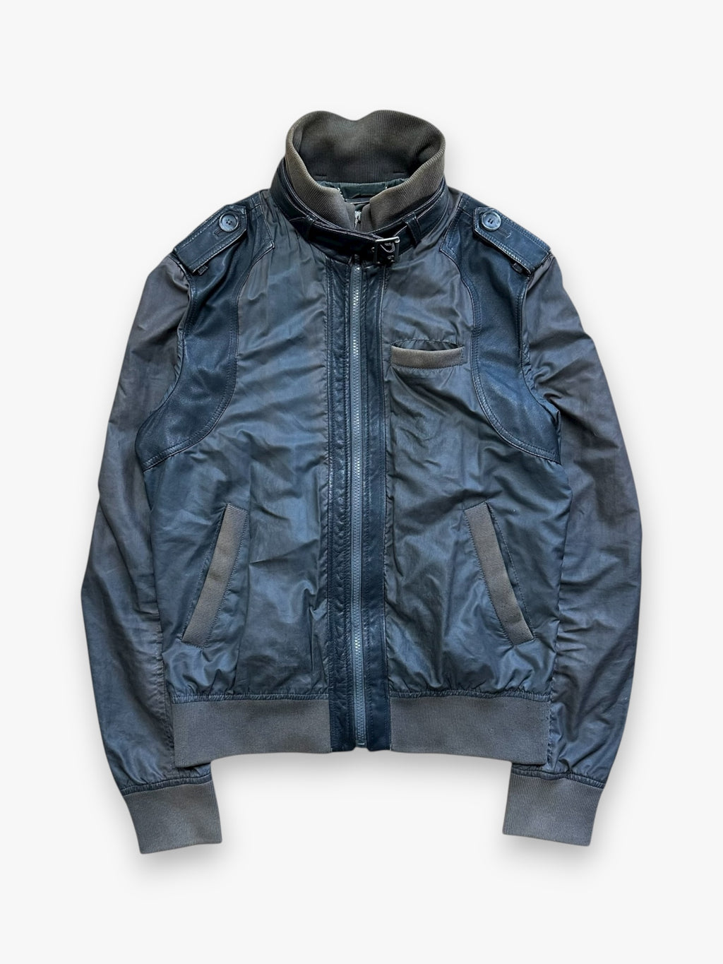 Jacket Dolce & Gabbana Hybrid Nylon Leather Brown vintage