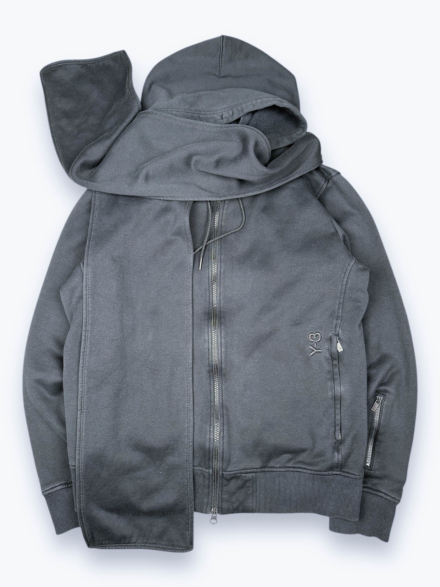 Y-3 Scarf Sweatshirt Hoodie Zip Up Navy